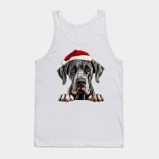 Christmas Peeking Great Dane Dog Tank Top